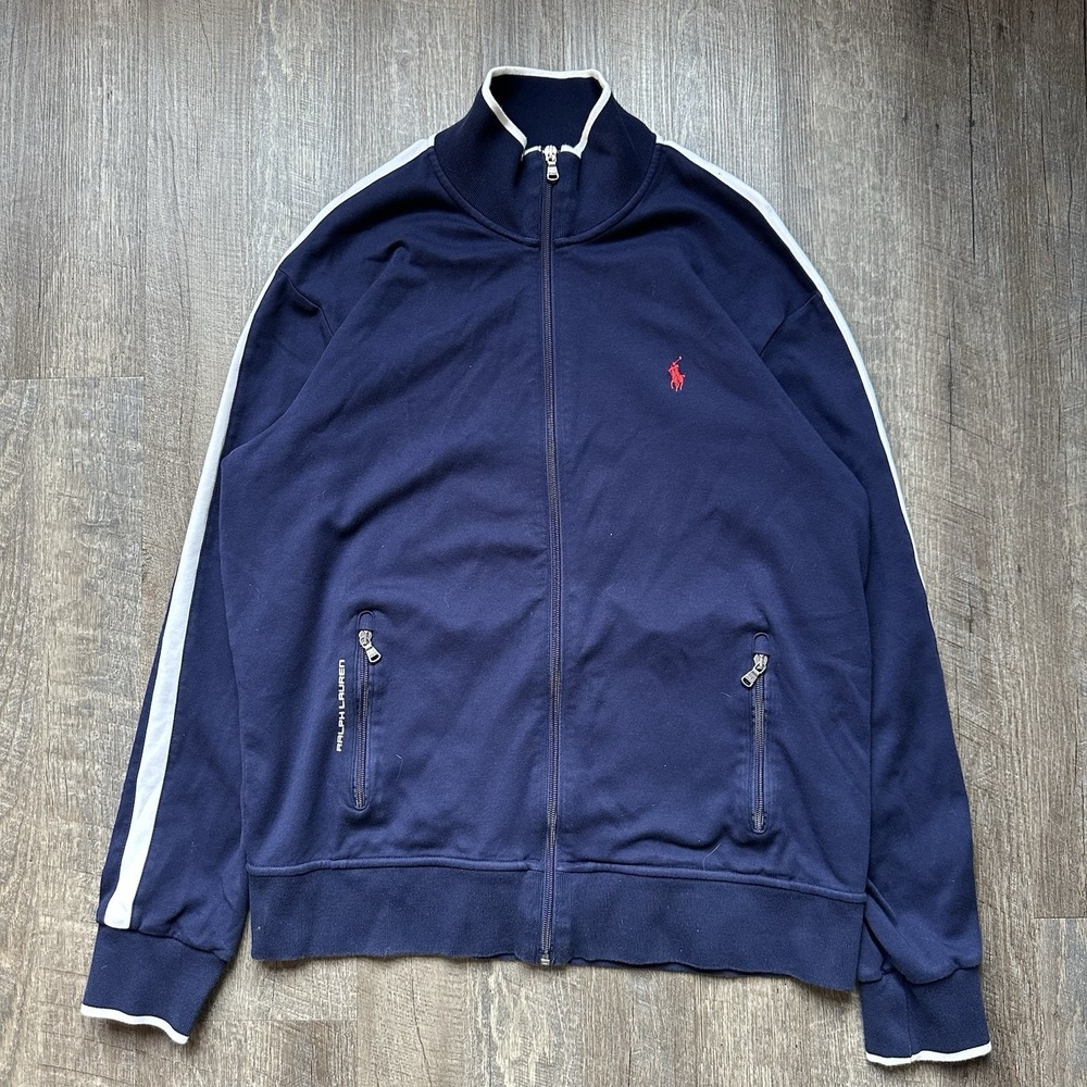 Polo Ralph Lauren Track Jacket Mens Large Performance Full Zip Coach‎ Running